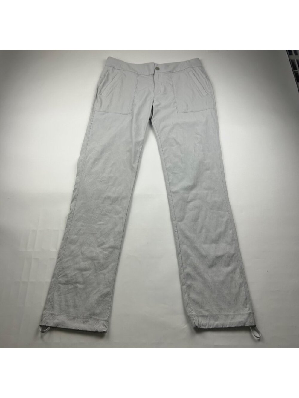TALL Athleta Light Gray Stretch Nylon Trekkie Slim Leg Pant 12T